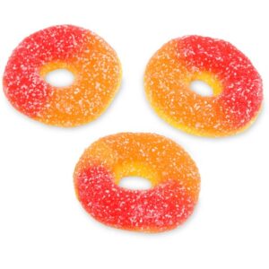 Fini Sour Peach Gummy Rings Medium Size 1.25"  2.2lb Bag Bulk